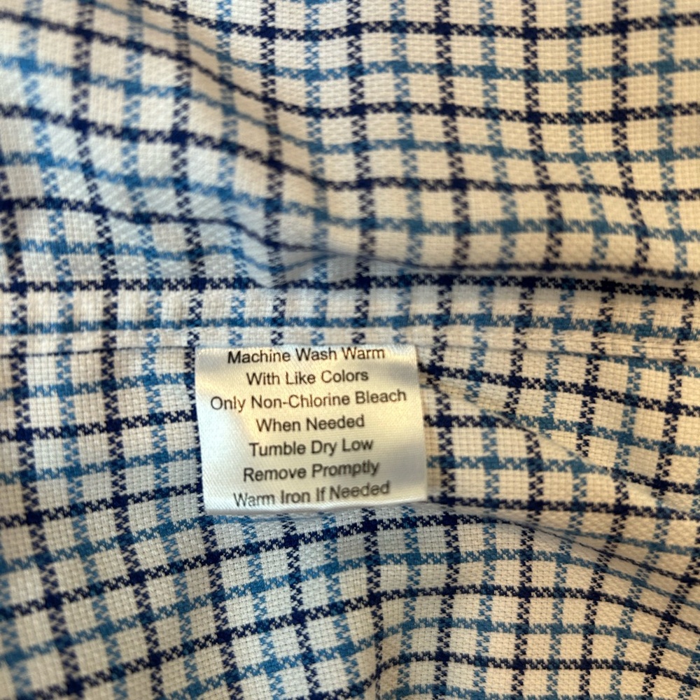 Jos. A. Bank Blue and White Checkered Dress Shirt